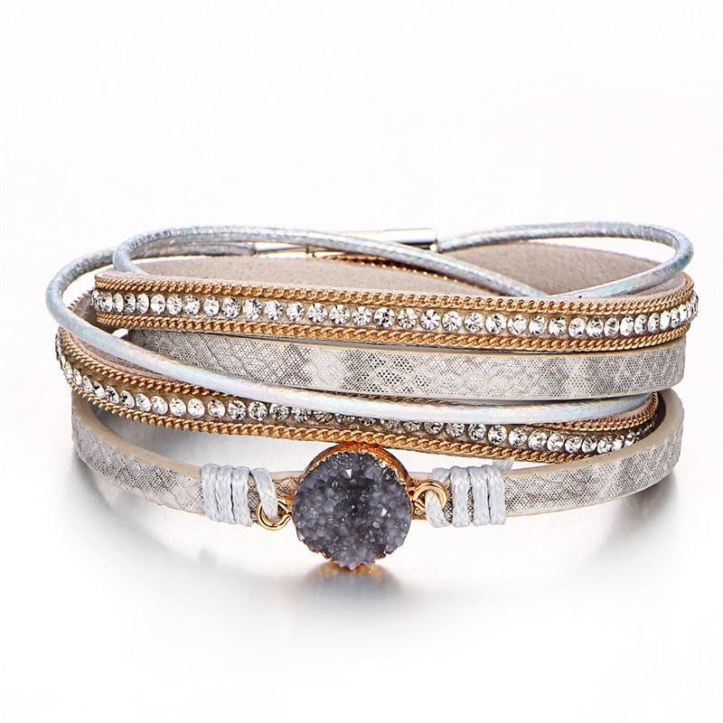 Legendary Amazing New Modern Fashion Pearl Elegant Multi-Layer Leather Handmade Bracelet Bangle Luxury For Woman - SJB-DIAMOND ELITES
