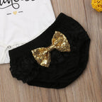 3PCS Cute Newborn Baby Girl Outfits Clothes Tops Bodysuit Shorts Pants Set For Girls  WIth Print Dadys Princess