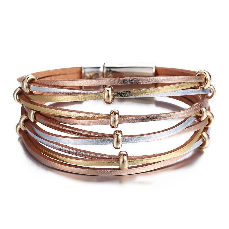 Legendary Amazing New Modern Fashion Pearl Elegant Multi-Layer Leather Handmade Bracelet Bangle Luxury For Woman - SJB-DIAMOND ELITES
