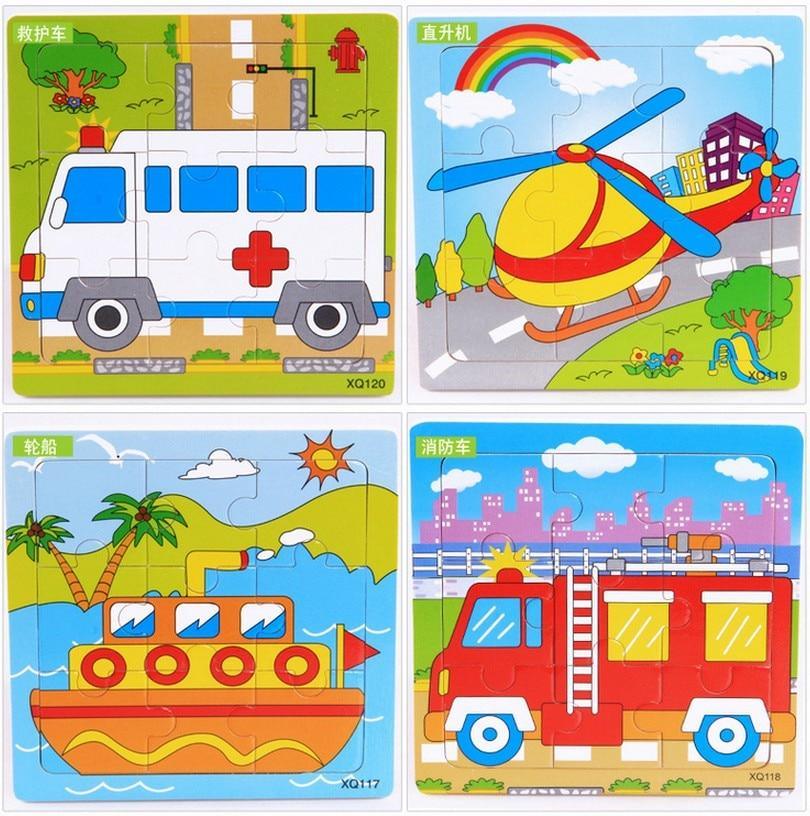 1 Pcs Animal Wooden Puzzles For Children In Wooden 3D Mosaic Puzzles Kids Educational Toys Design  For Baby Birthday Gifts - SJB-DIAMOND ELITES