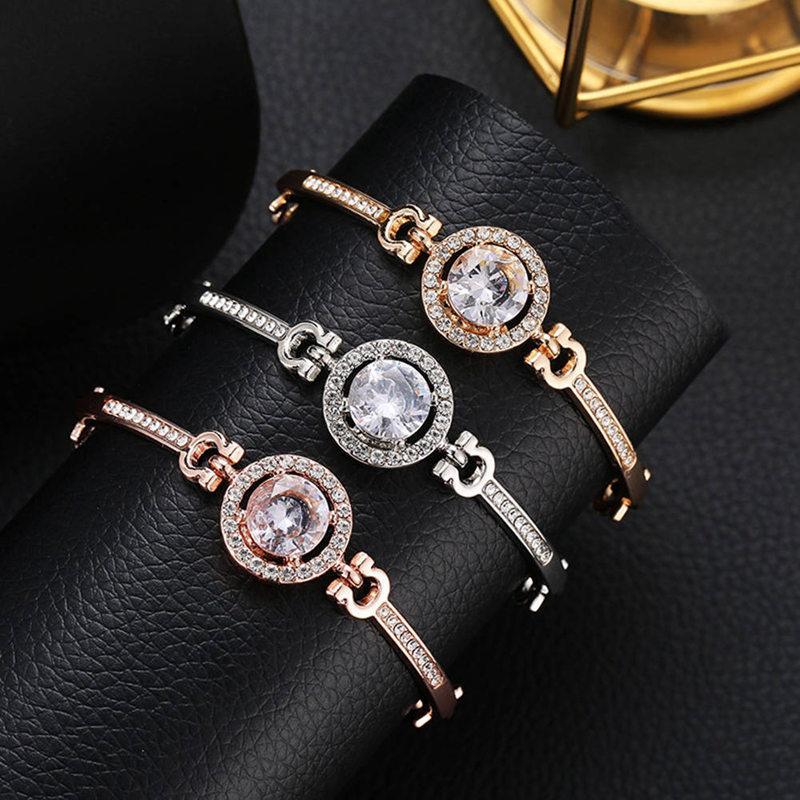 Luxury Diamond Shiny Fashion Luxury Jewelry  Zircon Multi-Layer Bangle Bracelet High Quality Rhinestone Charm Bracelet for Women and Girls - SJB-DIAMOND ELITES