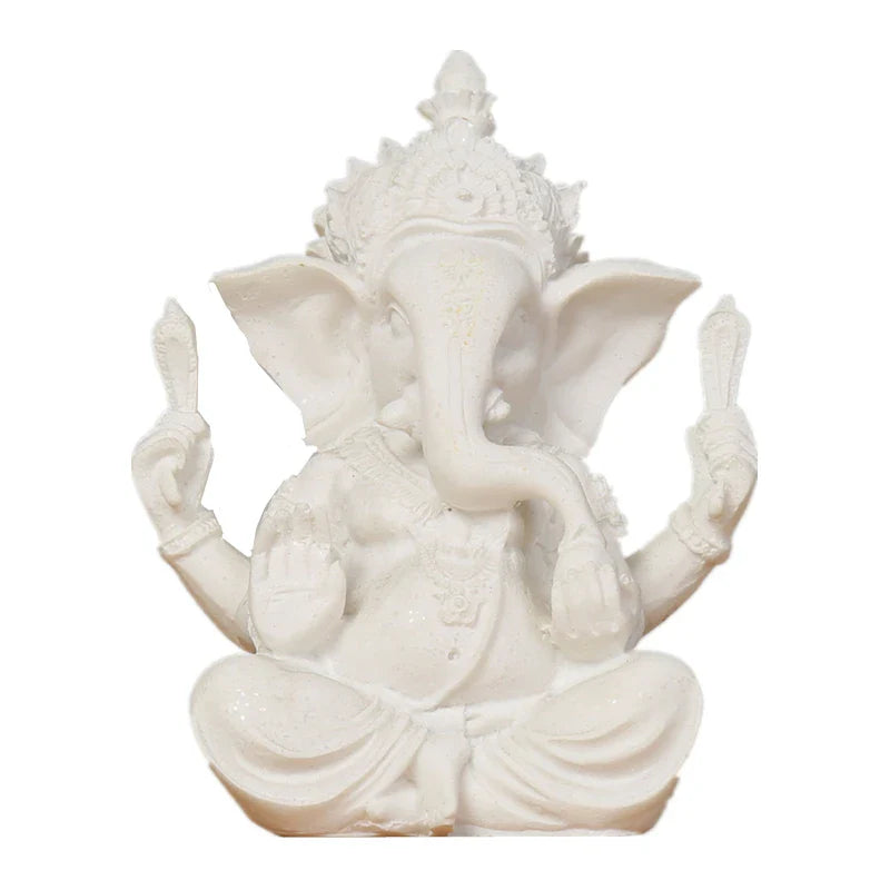 home decoration Nature Sandstone Indian Ganesha Figurine Religious Hindu Elephant God Statues Fengshui Elephant-Headed Buddha Lootquake LLC
