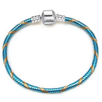 Luxury Modern High Quality Authentic Silver Color Snake Chain Fine Bracelet Fit European Charm Bracelet for Women With Heart and Star - SJB-DIAMOND ELITES