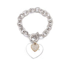 Gold Love Heart Charm Bracelets For Women Accessories Silver Color Link Chain Bracelets & Bangles Trendy Jewelry Design - SJB-DIAMOND ELITES