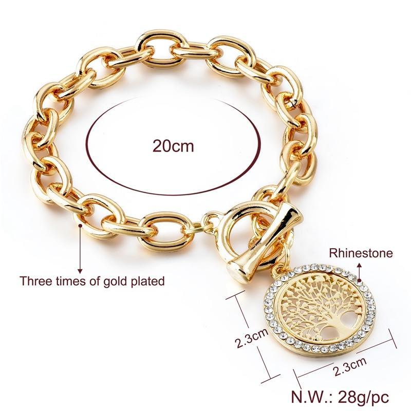 Modern New Fashion Elegant Chain Medalon Bracelet Amazing Luxury Classic Bracelet Women's Gold Bracelets Vintage Tree Of Life - SJB-DIAMOND ELITES
