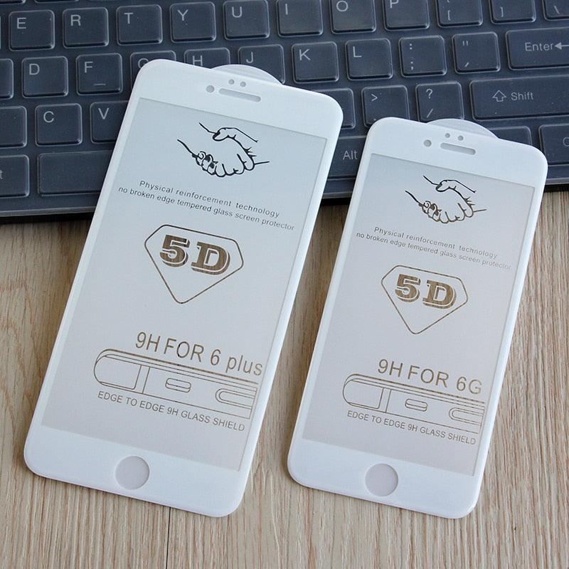 5D Screen Protector for iPhone6 6S 7 8 Plus X Edge Full Cover Film for iPhone 14 13 12 mini 11 Pro Max XR XS Tempered Glass Film Curved Edge Full Glue Screen Protector For iPhone Stevvex
