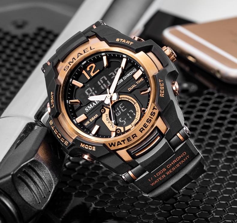 New Modern Luxury Sport Watch For Men Fashion Casual Alarm Clock 50M Waterproof In Military Chrono Dual Display Style Wristwatches Relogio Masculino - SJB-DIAMOND ELITES