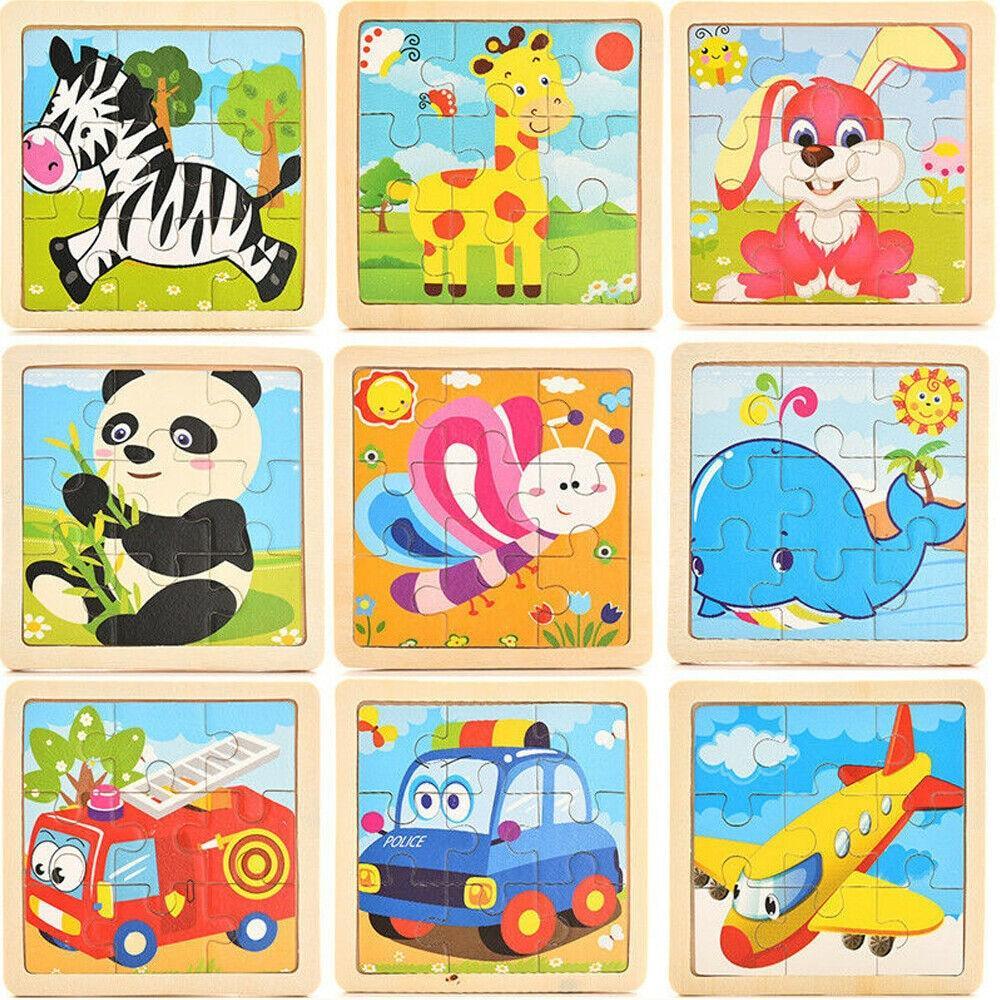 10pcs Of Wood Puzzle Baby Young Children Early Lessons Learned Intelligence Cartoon Animal Puzzle Wooden Toys Education Puzzles - SJB-DIAMOND ELITES