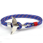 Fashion Whale Tail  Bracelets For Men And Women Charm  Survival Rope Chain  Bracelet Male Wrap Metal Hooks - SJB-DIAMOND ELITES