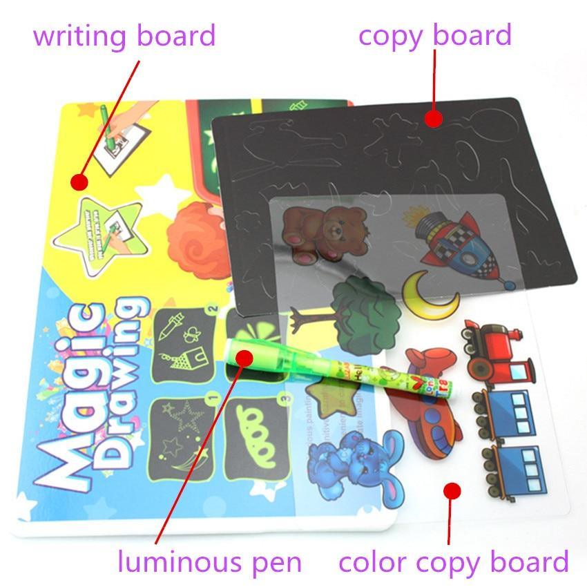 Educational Toy Drawing Board Tablet Graffiti 1pc A4 A3 Led Luminous Magic Raw With Light-fun - SJB-DIAMOND ELITES