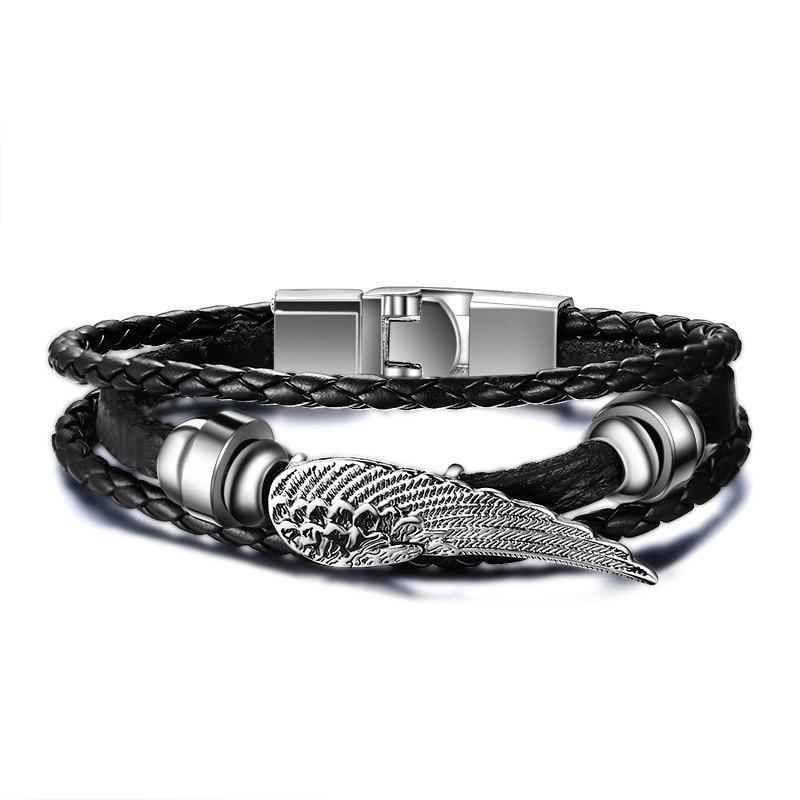 Lucky Vintage Men's Leather Bracelet Playing Cards  Charm Multilayer Braided Men and Women Gift - SJB-DIAMOND ELITES