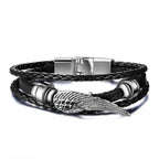 Lucky Vintage Men's Leather Bracelet Playing Cards  Charm Multilayer Braided Men and Women Gift - SJB-DIAMOND ELITES