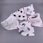 Modern 5PCS/Pack Cotton Baby Bibs 4 Lyers Girls Boys Triangle Feeding Burp Cloth  Collar Scarf For Feeding