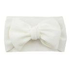 Fashion Trend Big Modern Baby Bow Accessories For Toddler Girls In Solid Bow Hairband Stretch Turban Knot Head Wrap Color  for Kids