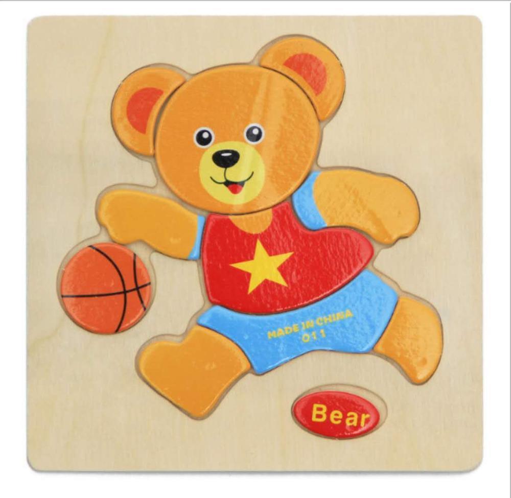 3D Wooden Children Interesting Puzzle Toys With Animals and Cars Exellent Puzzles Intelligence Kids Early Educational Toys For Children - SJB-DIAMOND ELITES