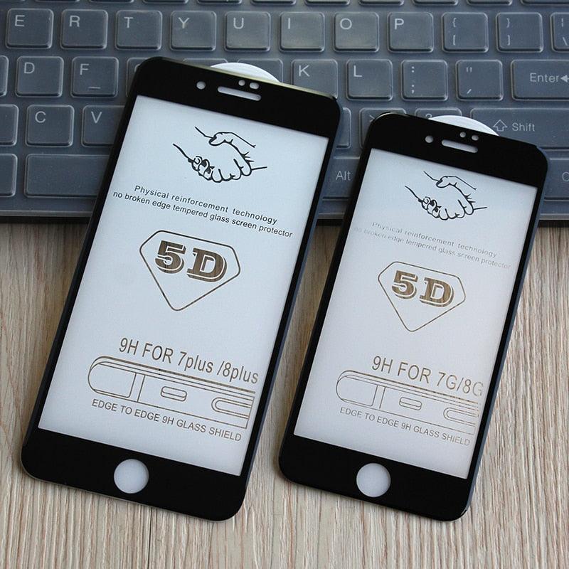5D Screen Protector for iPhone6 6S 7 8 Plus X Edge Full Cover Film for iPhone 14 13 12 mini 11 Pro Max XR XS Tempered Glass Film Curved Edge Full Glue Screen Protector For iPhone Stevvex