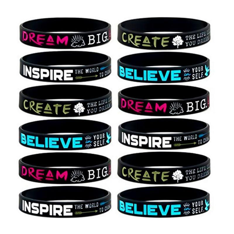 Dream Inspire Motivation Bracelets Silicone Wristbands Cool Style Perfect Gift For Men And Women - SJB-DIAMOND ELITES