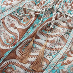 TEELYNN boho long dress Vintage 2023 floral print Chiffon three quarter sleeve v-neck summer Gypsy Hippie women dresses vestidos