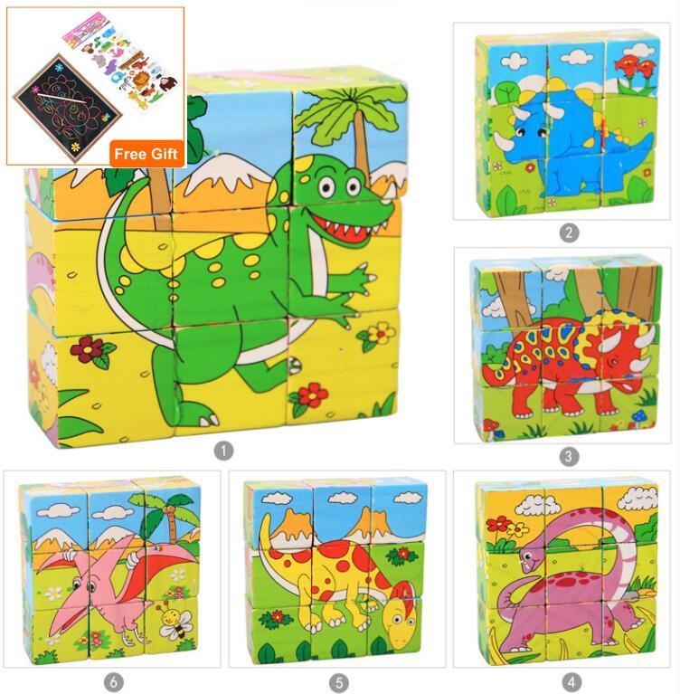 1Set Nine Blocks Six-sided 3D Wooden Cube Puzzle Toys  For Children Kids Educational Toys Funny Games - SJB-DIAMOND ELITES