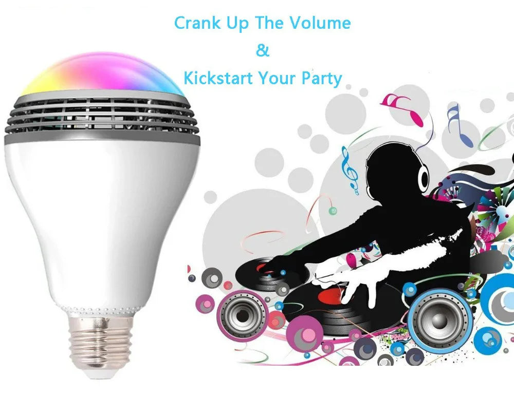 New  E27 Bluetooth 4.0 Wireless BulbSpeakers Smart RGB LED Audio Speaker Light Bulb Lamp For All phone 110V - 220V Speakers