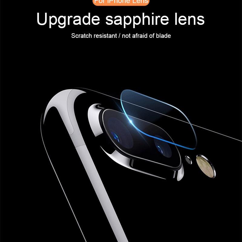 2pcs Camera Lens Protector Film For iPhone XS Max XR X glass on iPhone X 7 8 6 6S Plus 5 se Camera Lens  Protector Ultra HD Back Camera Lens Tempered Glass Camera Cover Film for iPhone Stevvex