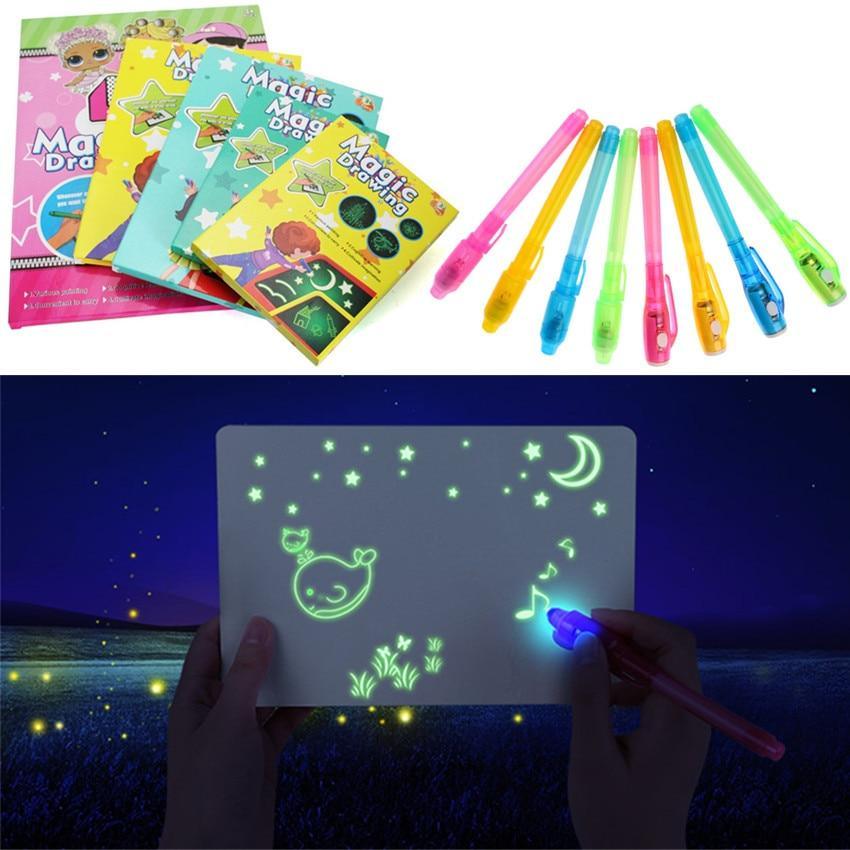 Educational Toy Drawing Board Tablet Graffiti 1pc A4 A3 Led Luminous Magic Raw With Light-fun - SJB-DIAMOND ELITES