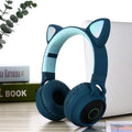 STEVVEX New Luxury Interesting LED Cat Ear Noise Cancelling Headphones Bluetooth 5.0  For Young People and  Kids Headset Support TF Card 3.5mm Plug With Mic - SJB-DIAMOND ELITES