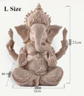 home decoration Nature Sandstone Indian Ganesha Figurine Religious Hindu Elephant God Statues Fengshui Elephant-Headed Buddha Lootquake LLC