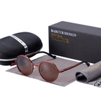 Round Luxury Polarized Universal Retro Modern Sunglasses With High Quality Metal Frame And UV400 Protection - SJB-DIAMOND ELITES