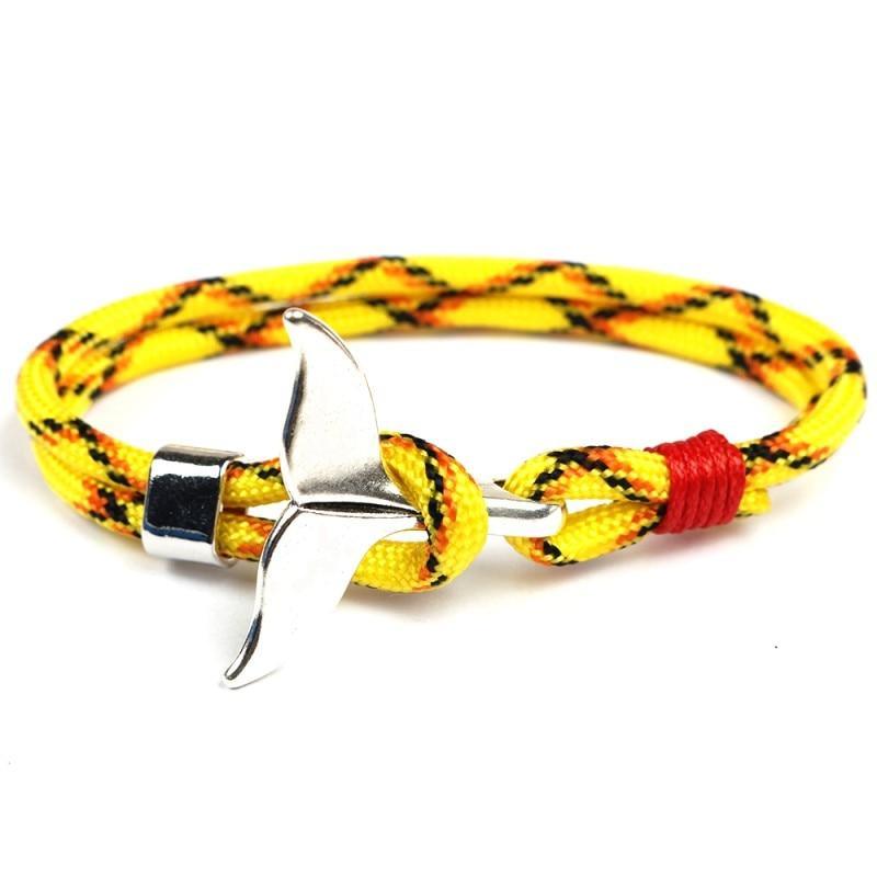 Fashion Whale Tail  Bracelets For Men And Women Charm  Survival Rope Chain  Bracelet Male Wrap Metal Hooks - SJB-DIAMOND ELITES