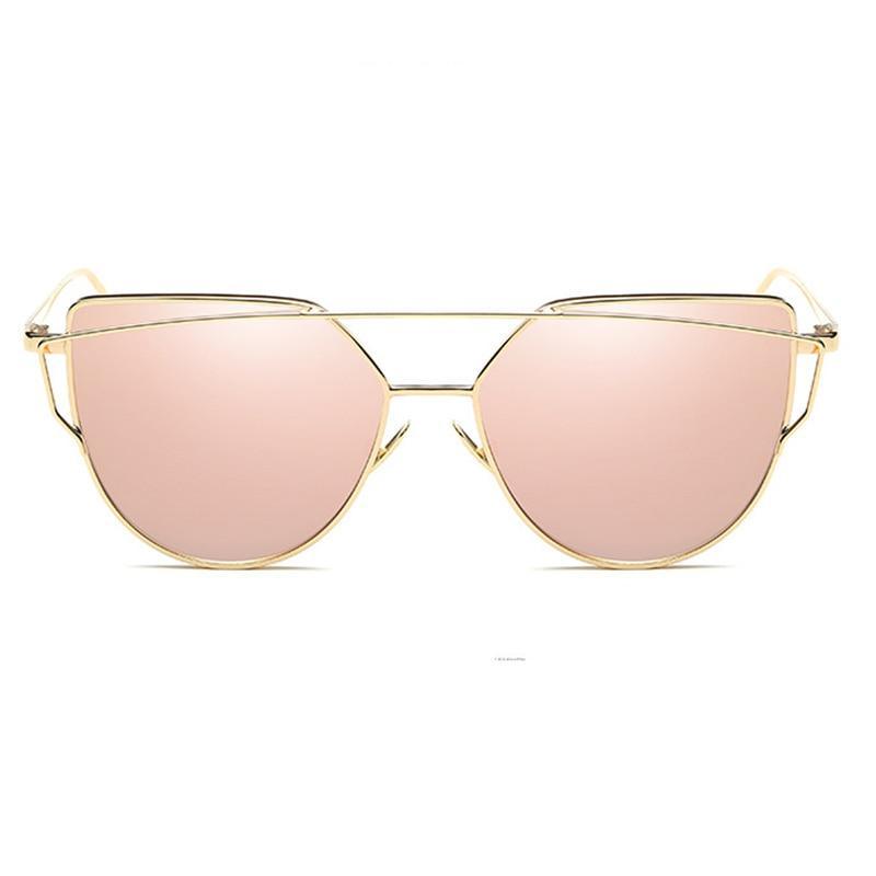 Luxury Vintage Modern Cat Eye Metal High Quality Frame  With Miror Sunglasses For  Women and Lady sunglasses With UV400 Protection - SJB-DIAMOND ELITES