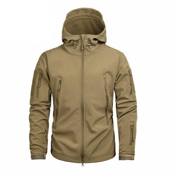 Men's Camouflage Tactical Jacket Green Camouflage Water Resistant Jacket Waterproof Windbreaker Hooded Jackets Ski Jacket Warm Winter Coats Men Soft Winter Hooded Coat Hiking Clothes Stevvex