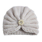 Handmade Knitted Winter Baby Hat for Girls Candy Color Enfant Baby Beanie Turban Hats Newborn Baby Cap