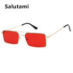 Luxury Famous Retro Modern Square Unisex Men and  Women‘s Sunglasses  With Alloy Metal Small Frame With Clear Double Bridge Men's Sunglasses - SJB-DIAMOND ELITES