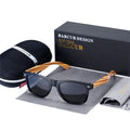 Luxury Natural Zebra Wood Sunglasses PolarizedWood Rectangle Mirror Lens Driving For Women and Men With UV400 Protection - SJB-DIAMOND ELITES