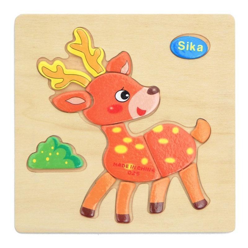 Wooden 3D Stevvex Modern Interesting Baby Learning Puzzles for Children Cartoon Animal Fruit Puzzles Intelligence Kids Children Educational Toy - SJB-DIAMOND ELITES