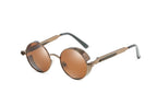 Luxury Popular Retro  Gothic Steampunk Polarized Men and  Women Brand Designer Vintage Round High Quality Metal Frame Sunglasses With UV400 Protection - SJB-DIAMOND ELITES