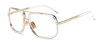 Classic Brand Luxury Square Gold Metal Frame Woman and Man Unisex Top Oversized Bog Frame Elegant Sunglasses For Summer  Designer - SJB-DIAMOND ELITES