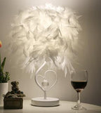 STEVVEX Reading Room Luxury Interesting Decor Heart Shape Feather Crystal Lamp Table Lamp for bedroom Light art decor home planetarium - SJB-DIAMOND ELITES