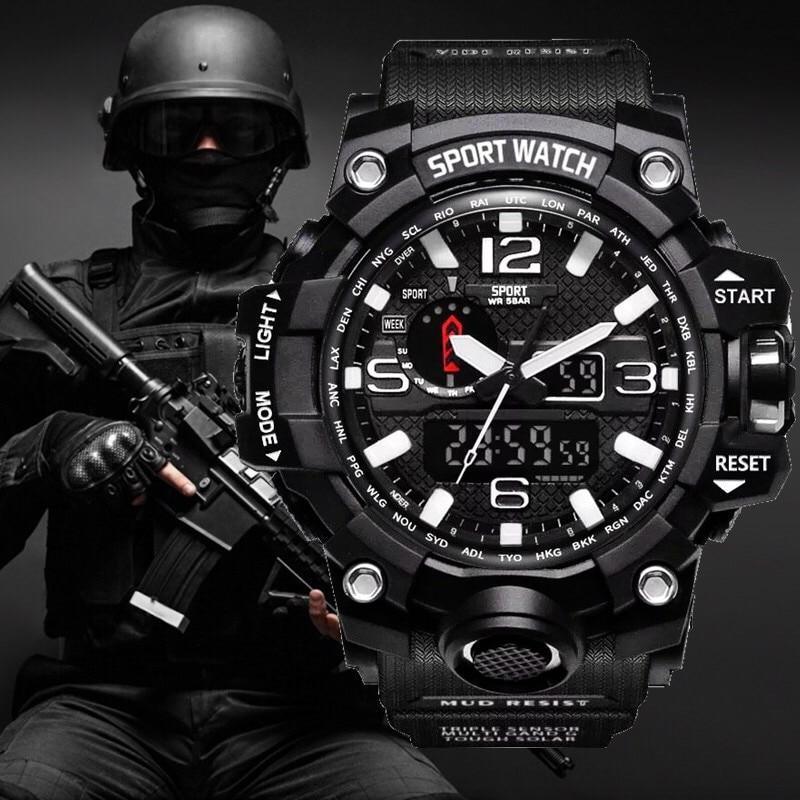 Popular Men Military Army Mens Watch With Led Digital Display Analog Automatic Watch for Men and Woman Sport watch - SJB-DIAMOND ELITES