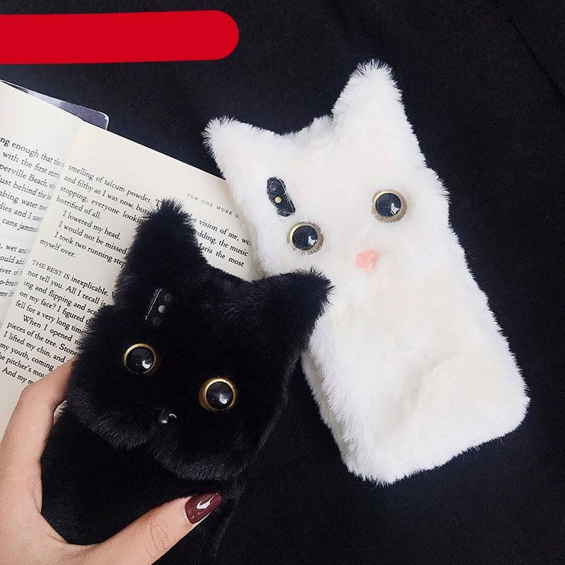 3D Cartoon Doll Protective Case Cute Girls Women Furry Plush Case For Iphone 13 12 11 Pro Xs Max X Xr Se Cases 3d Cartoon Cat Furry Fluffy Warm Case For Iphone 6 6s 7 8 Plus 12prophone Case Stevvex