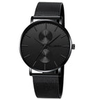 Black 3Bar Watch Men Women'S Watches Ladies Watch With Crystals  Fashion Stainless Steel Band Comfortable Wristwatch - SJB-DIAMOND ELITES