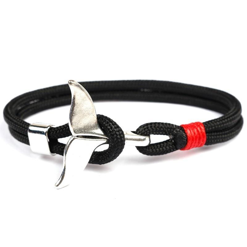 Fashion Whale Tail  Bracelets For Men And Women Charm  Survival Rope Chain  Bracelet Male Wrap Metal Hooks - SJB-DIAMOND ELITES
