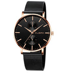 Black 3Bar Watch Men Women'S Watches Ladies Watch With Crystals  Fashion Stainless Steel Band Comfortable Wristwatch - SJB-DIAMOND ELITES