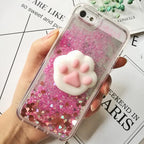 3D  Cat Case For Iphone 5s Se 7 7 Plus Case Liquid Quicksand Glitter Silicone Case For Iphone 8 8 Plus X 6 6s Cover  Rubber Silicone Phone Case Stevvex