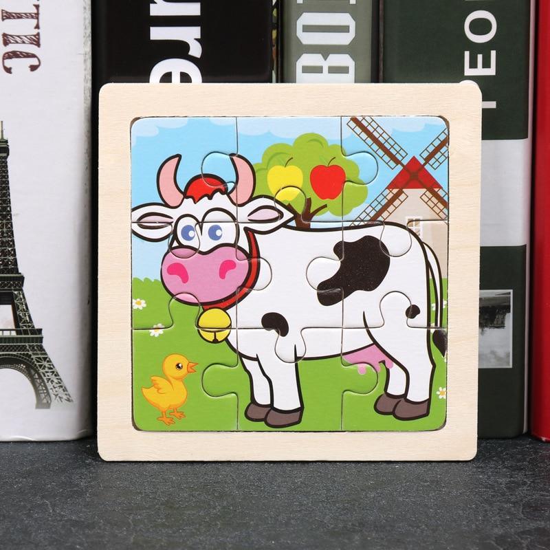 10pcs Of Wood Puzzle Baby Young Children Early Lessons Learned Intelligence Cartoon Animal Puzzle Wooden Toys Education Puzzles - SJB-DIAMOND ELITES