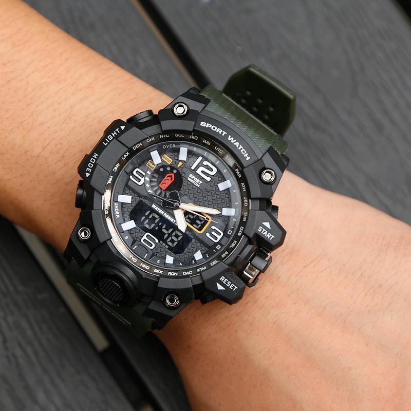 Popular Men Military Army Mens Watch With Led Digital Display Analog Automatic Watch for Men and Woman Sport watch - SJB-DIAMOND ELITES