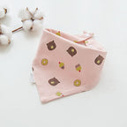 Cotton Cartoon Bandana Feeding Saliva Towel Waterproof Bibs For Baby Burp Accessory Adjustable Button Durable Baby Towels