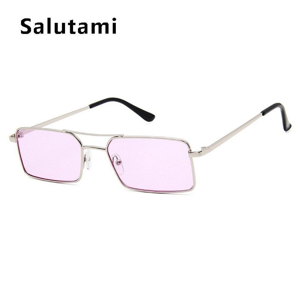 Luxury Famous Retro Modern Square Unisex Men and  Women‘s Sunglasses  With Alloy Metal Small Frame With Clear Double Bridge Men's Sunglasses - SJB-DIAMOND ELITES