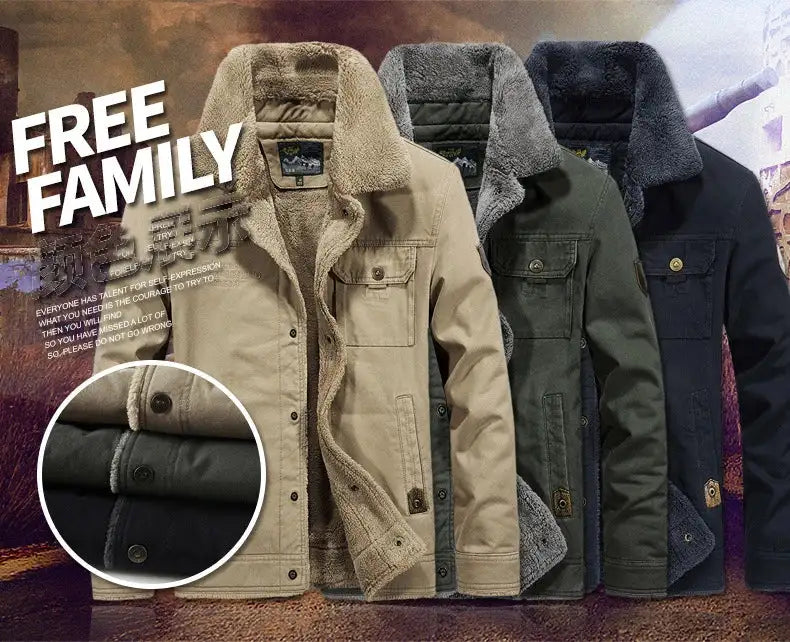 Windbreaker Winter Jacket Men Thick Wool Liner Warm Jackets Male Outdoor Military Mens Coats Chaqueta Hombre Plus Size M-6XL